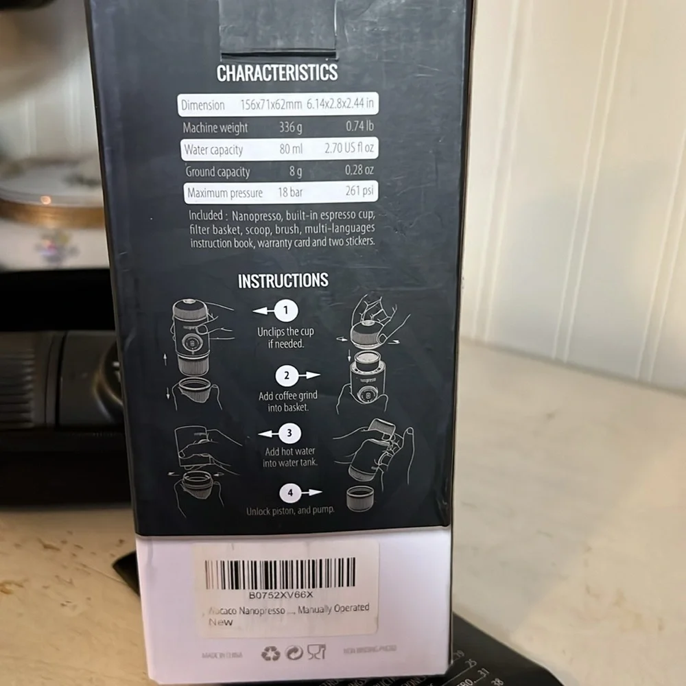 Wacaco nanopresso portable espresso maker in box